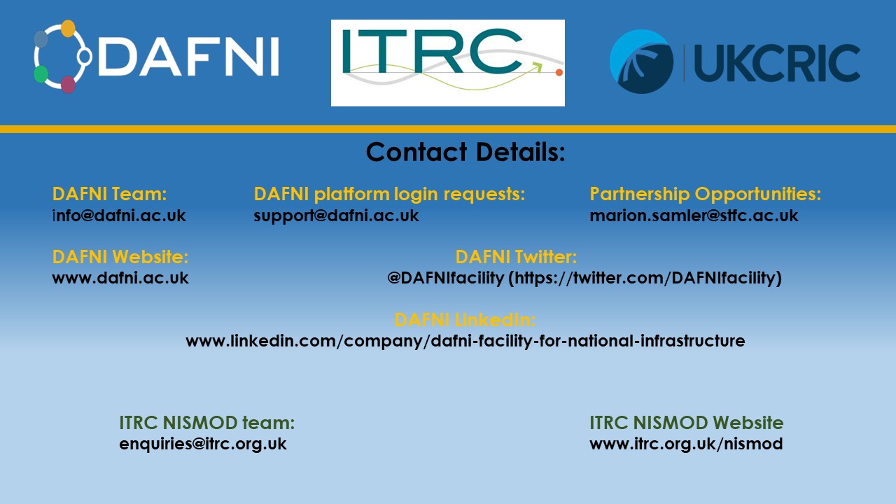 NISMOD meets DAFNI event contacts