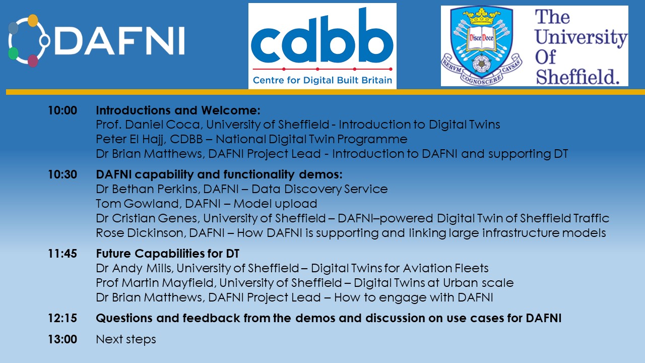 Sheffield event agenda