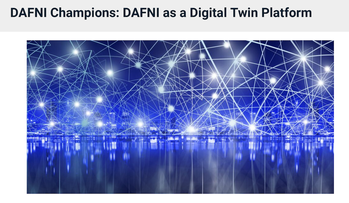 DAFNI Champions Digital Twin Platform  