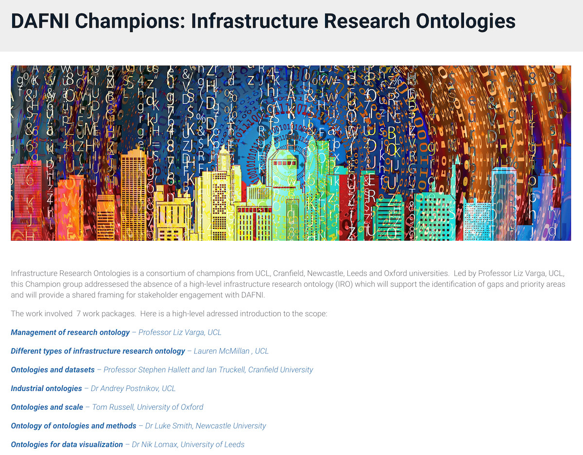 DAFNI Champions Infrastructure research ontologies  
