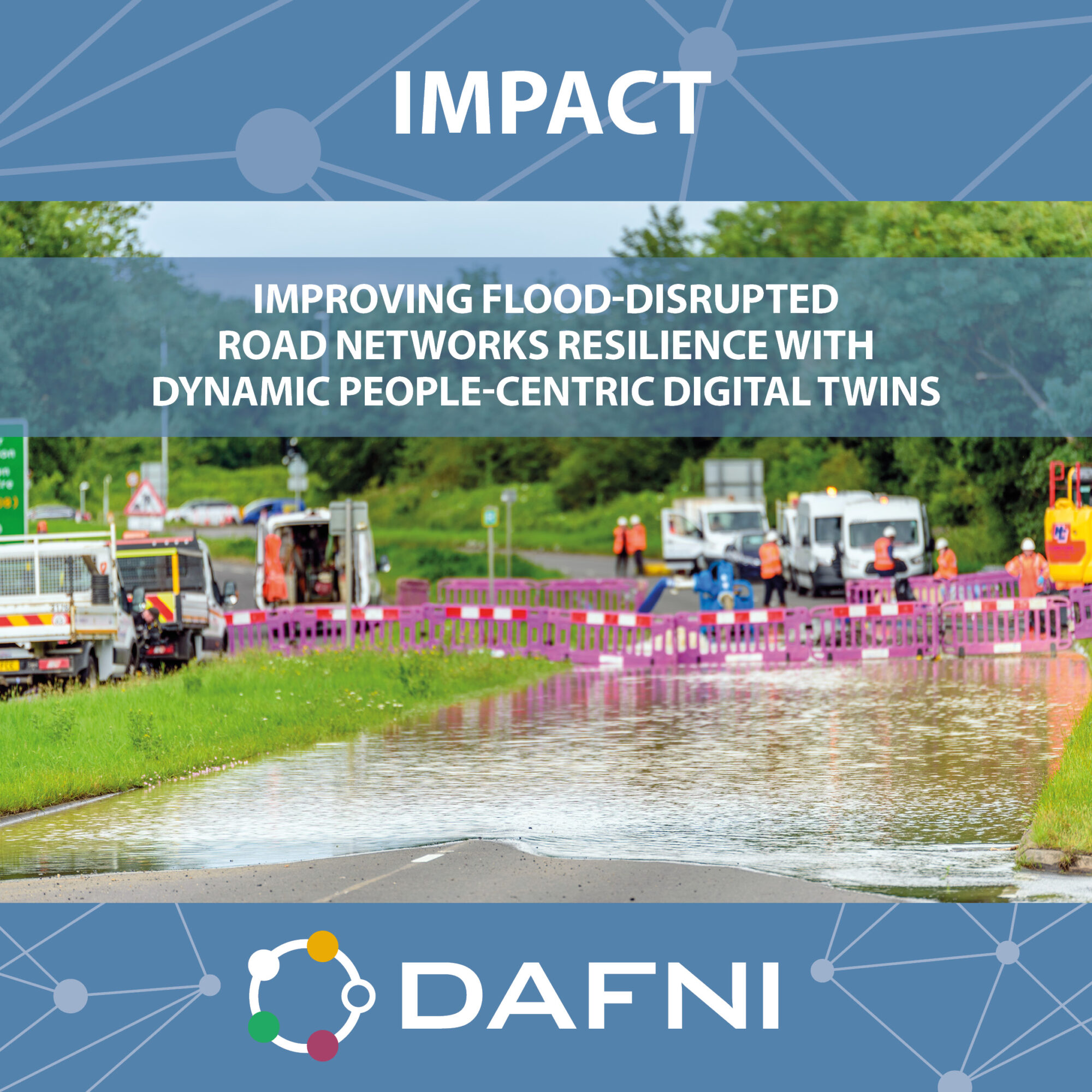 IMPACT Improving flood-disrupted road networks resilience with dynamic people-centric digital twins